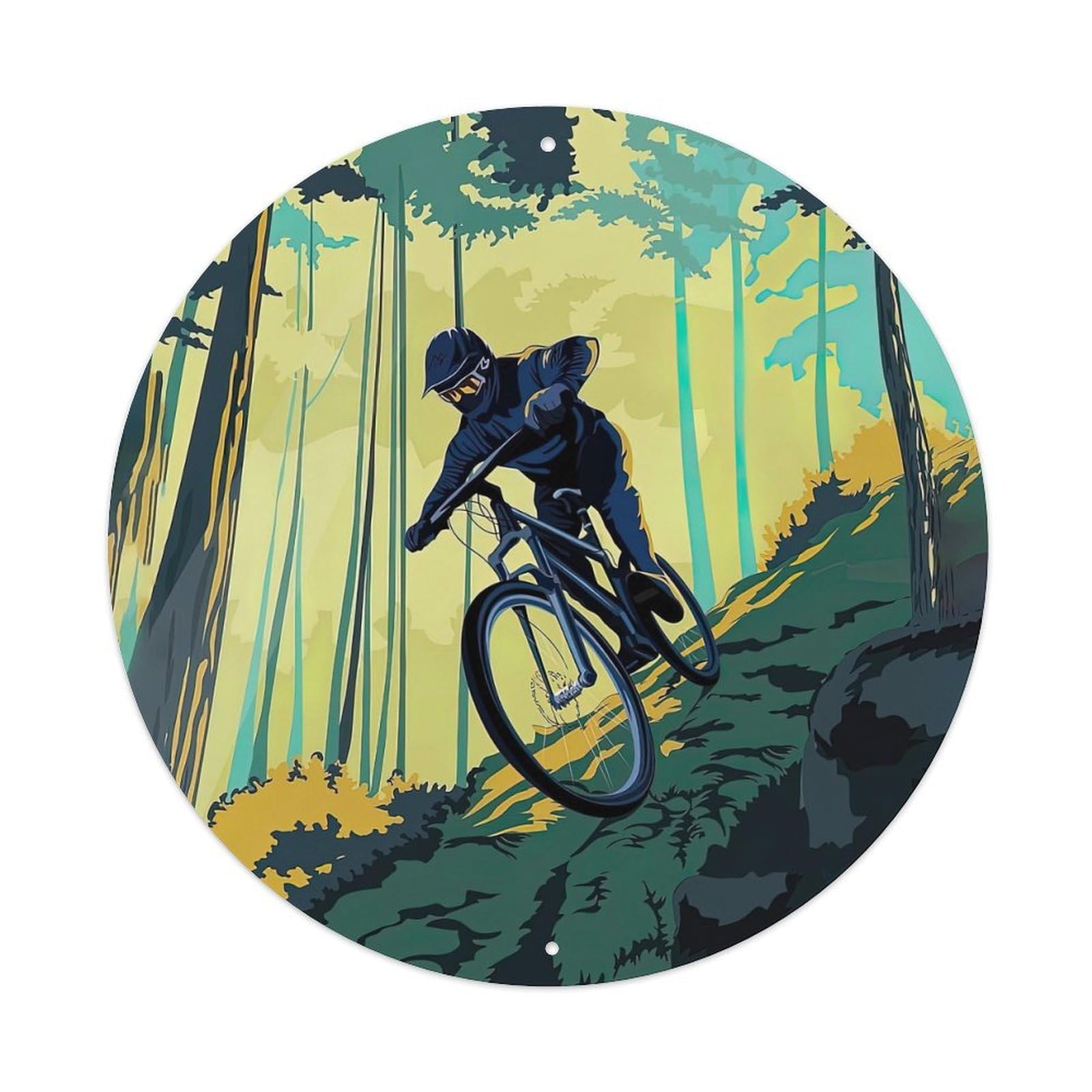 Mountain Bike Freestyle Forest Dirt Sports Metal Tin Sign