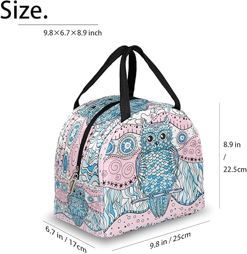 Miniatura 2 de Mandala Lunch Tote Bag for Women Adult Men Zentangle Insulated Lunch Box Small Leakproof Cute Lunchbox Cooler Bag Reusable Lunch Bag for Work Travel