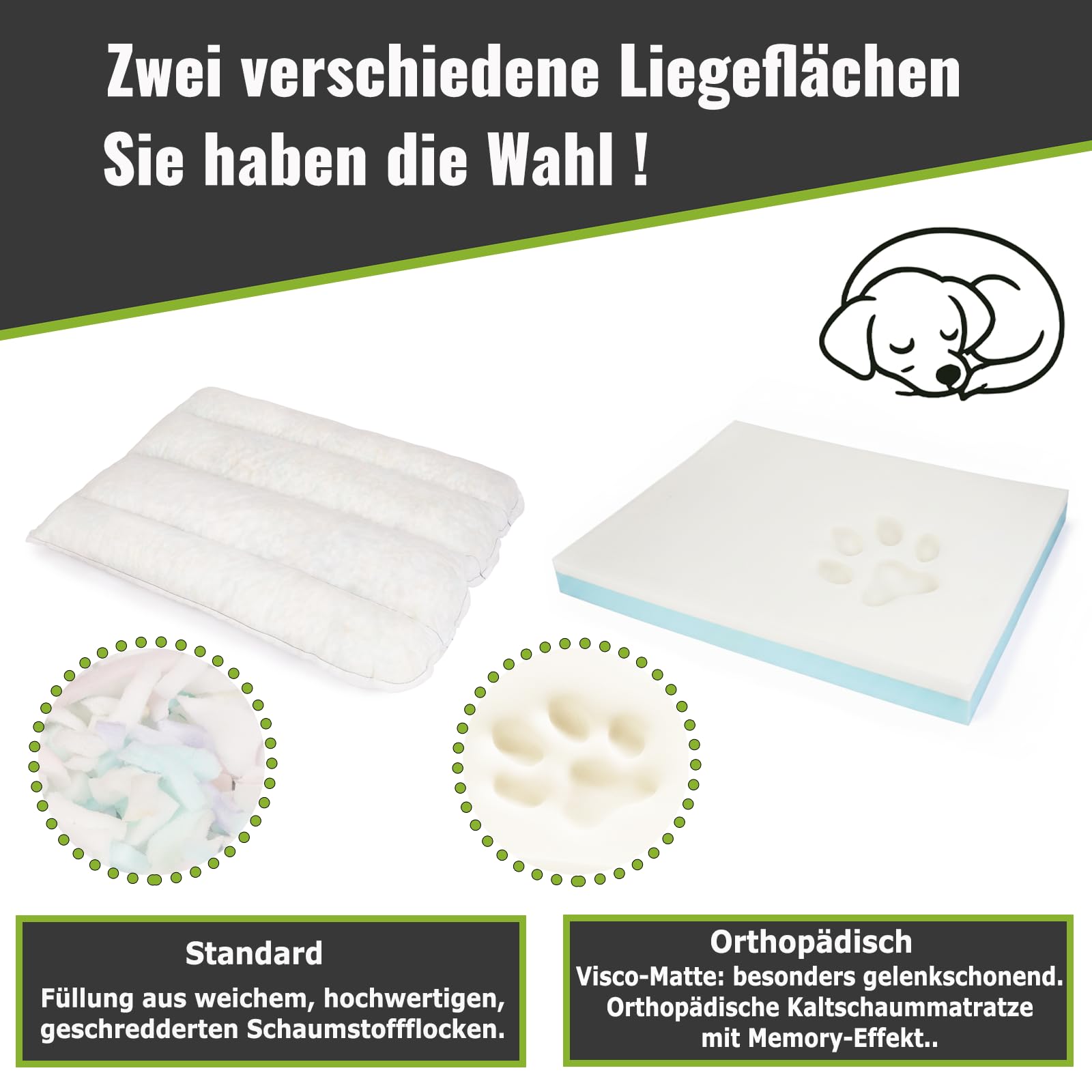 CopcoPet Cama para perros Emma ortopédica, marrón envejecido, 80 x 60 cm, aspecto de ante, lavable y fácil de limpiar, cesta elevada para perros con superficie de descanso viscoelástica, para perros