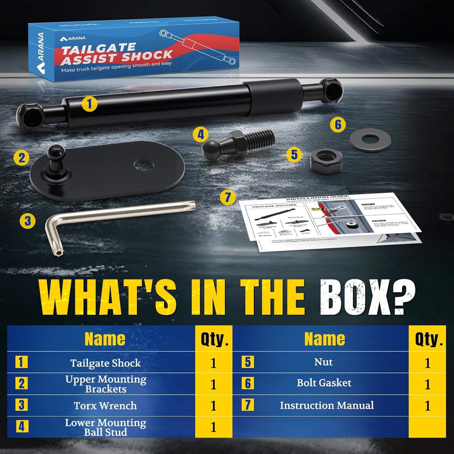 ARANA Tailgate Assist Shock for Toyota Tundra, 2007-2021 Tundra Tail Gate Safe-Controlled Lowering Accessories Damper Kit for Toyota Tundra 2WD/4WD(Not to Install in Tailgate Light)