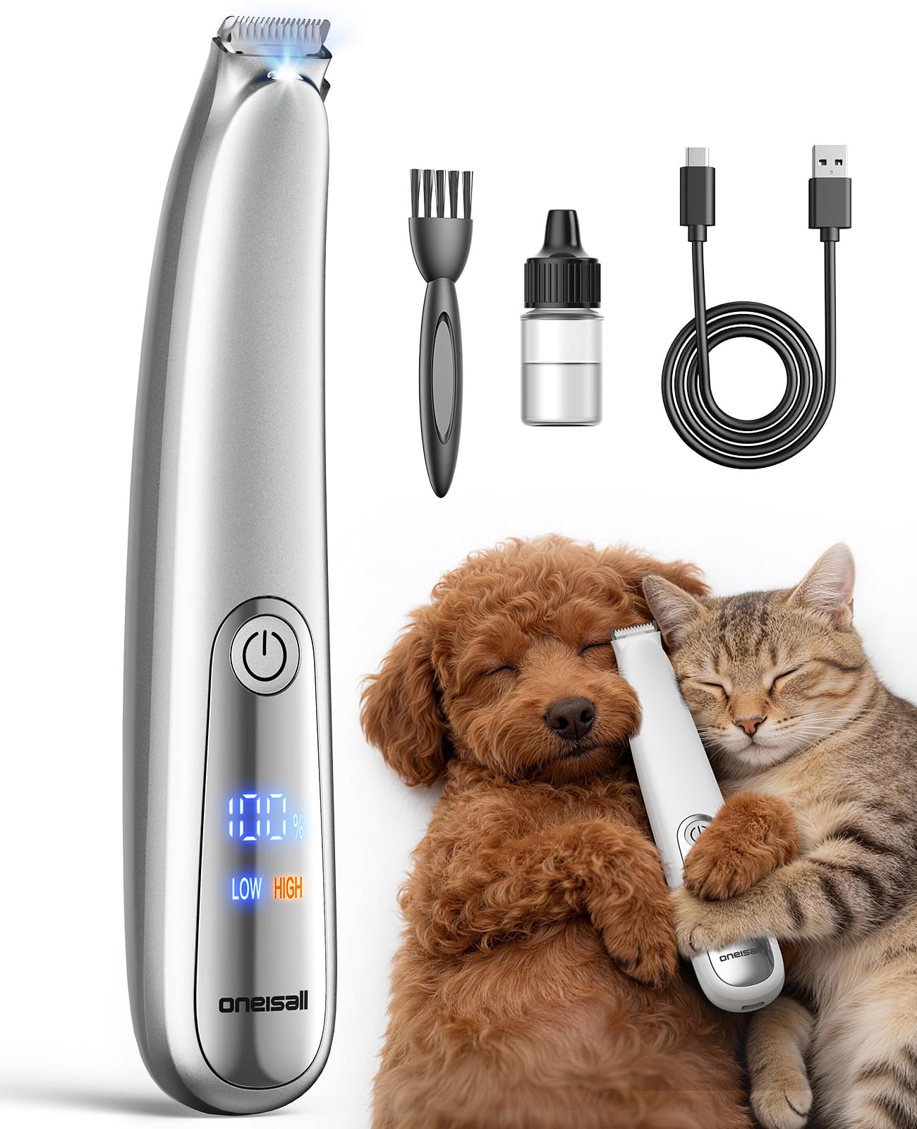 【毒チワワさま専用】Reverie セット oneisall Upgraded Dog Paw Trimmer with 2-Speed, LED Light, Low