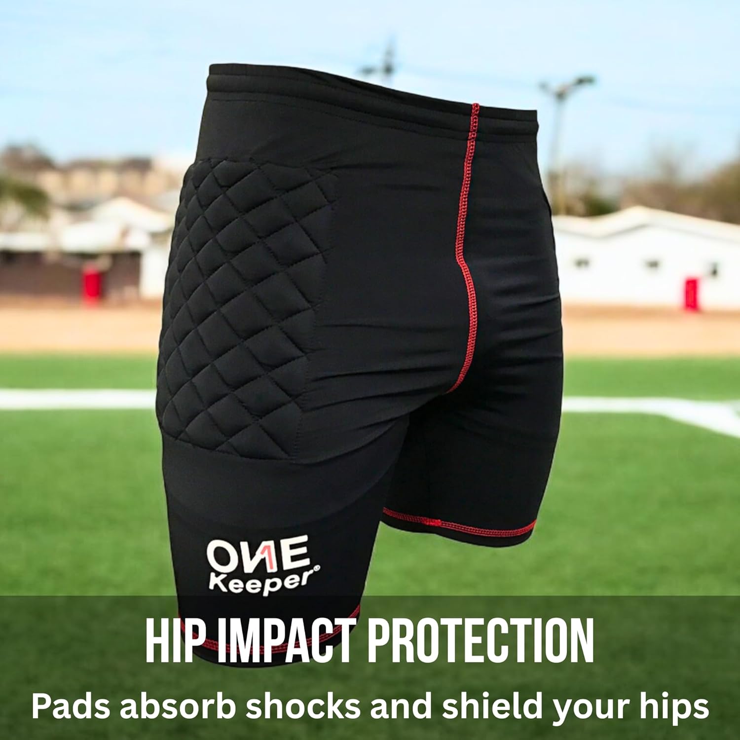 Padded Compression Shorts for Goalkeepers - Black, All-Season Comfort and Protection