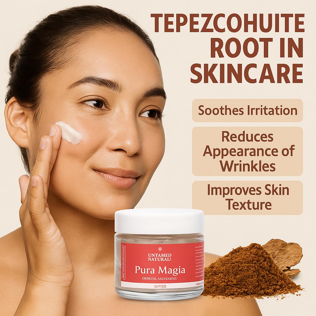 Untamed Naturals Tepezcohuite facial moisturizer, tepezcohuite cream root from Mexico, skin repair, night cream, Pura Magia face cream 2oz/60g