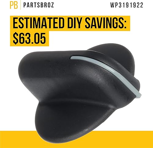 Miniatura 4 de WP3191922 Pomo de control de quemador de superficie compatible con KitchenAid reemplaza 3191922 AP6007808 PS11740932 KGCS166GSS KGCC505HBL04