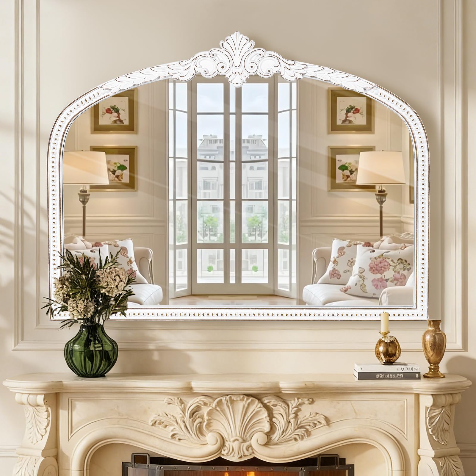 Amazon.com: Tiuposr 32x42 Inch Wide Arched Wall Mirror | Antique