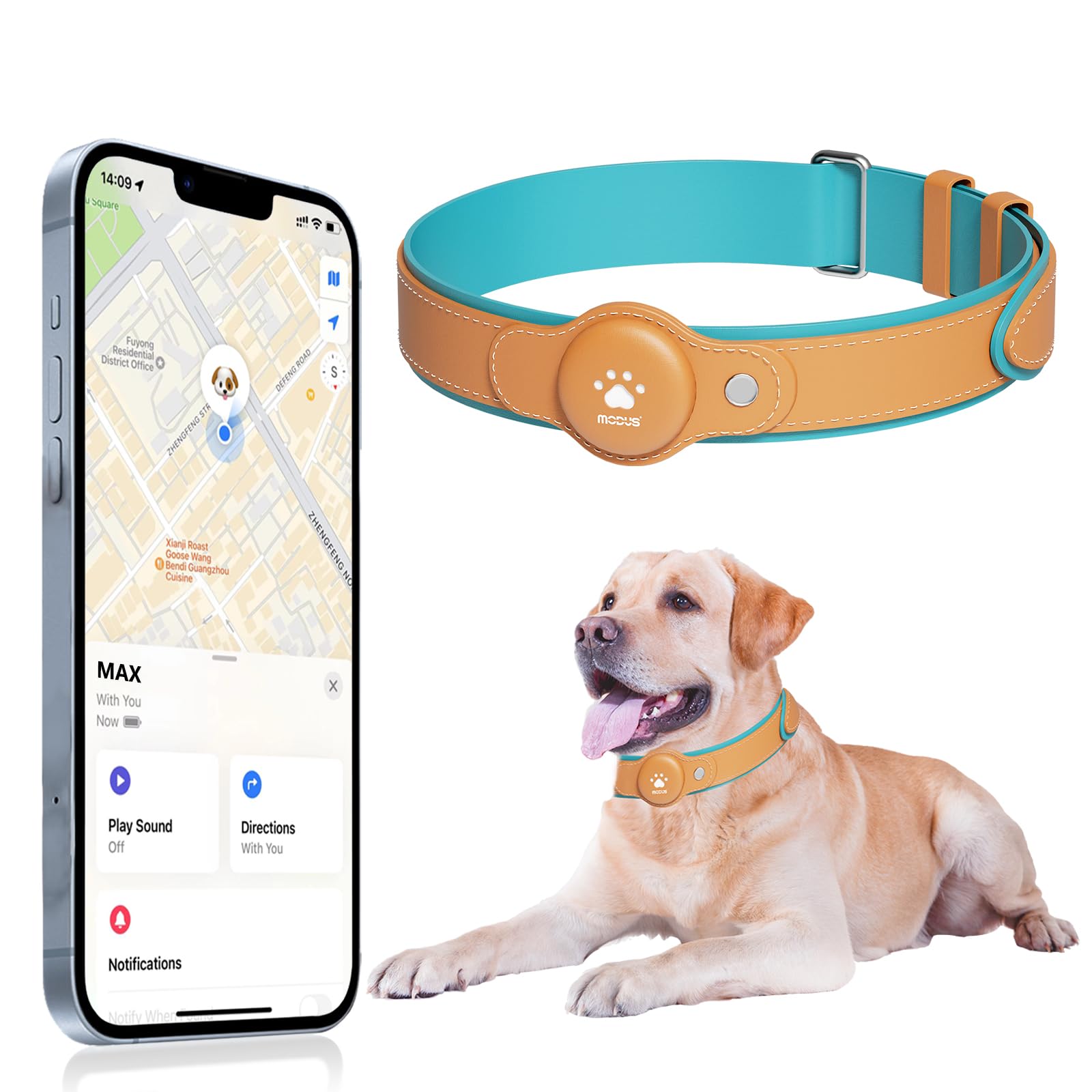 GPS Tracker for Dogs, 2 in 1 Pet Tracking Smart Coll