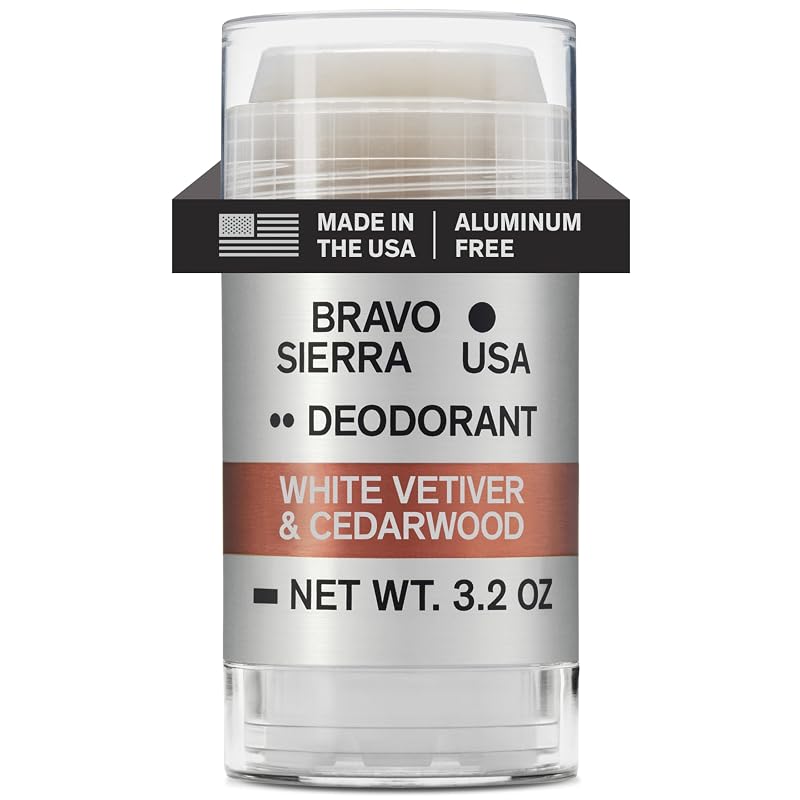 Desodorante masculino sem alumínio Bravo Sierra, fragrância White Vetiver & Cedarwood