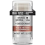 Aluminum-Free Deodorant for Men by Bravo Sierra, 1-Pack-Contains Natural Ingredients-Long Lasting All-Day Odor and Sweat Protection-White Vetiver & Cedarwood, 3.2 oz-Paraben-Free, Vegan & Cruelty-Free