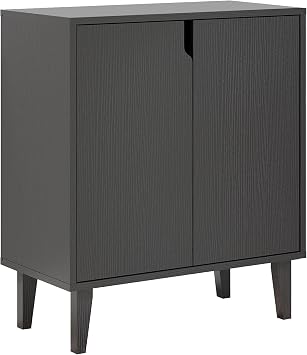 Panana 2 Door Kitchen Buffet Storage Cabinet Accent Console Table for Kitchen Dining Living Room Hallway Office Black