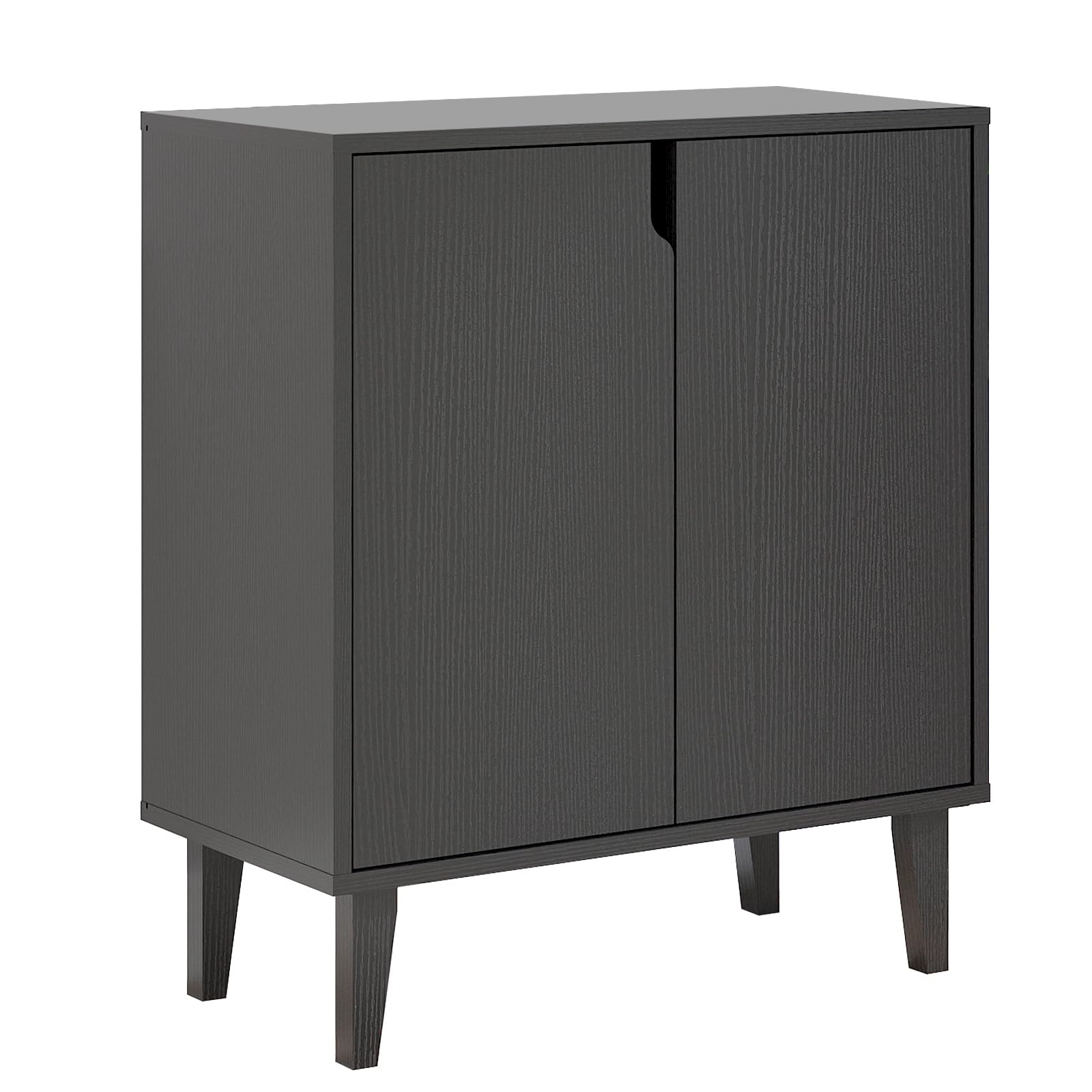 Panana Buffet de cuisine à 2 portes - Console d'appoint - Pour cuisine, salle à manger, salon, couloir, bureau - Noir