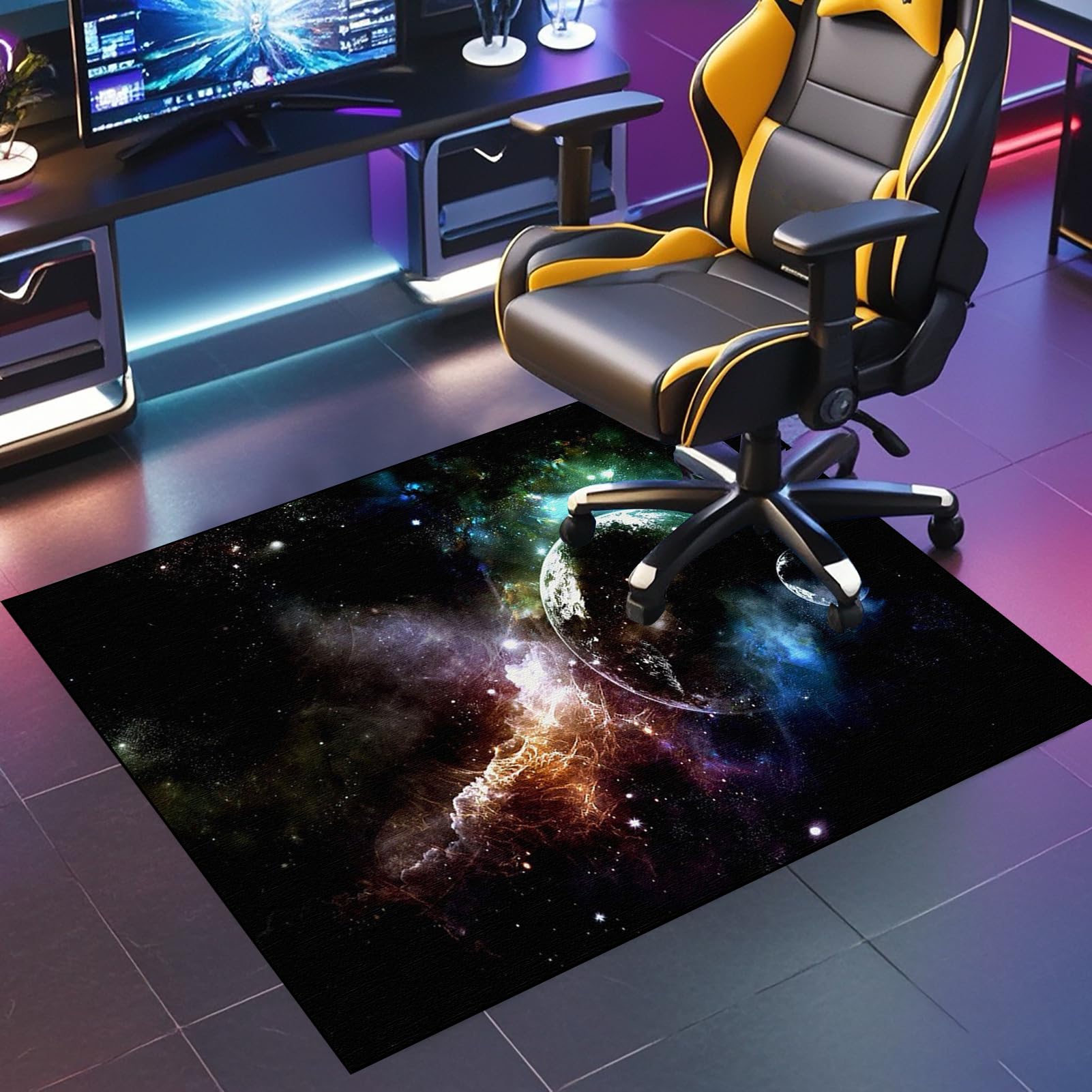 JaevKwzy Office Chair Mat for Carpeted Floor, Gaming Chair Mat, Non-Slip Desk Chair Mat, 200 x 250 cm Low/No Pile Carpet Protector Chair Mat for Easy Glide, Floor Protector for Rolling Chair