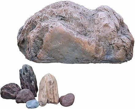 Simulated Landscape rocks, Large Outdoor Hollow Fiberglass Waterproof Cover For Garden Well Cover Decoration, Lightweight Fake Rock Cover, Faux Rock Cover, landscape rocks cover For Yard Decor32.3*16