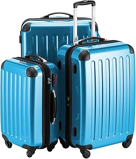 Hauptstadtkoffer Alex - Set of 3 Hard-side Luggages Trolley Suitces Expandable, (S, M & L), cyanblue
