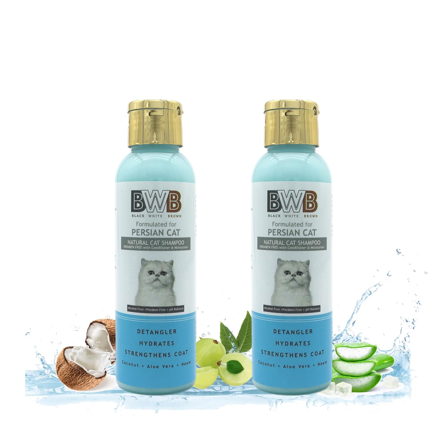 Buy BWB Natural Shampoo for Persian Cats 240ml (Pack of 2 Bottle