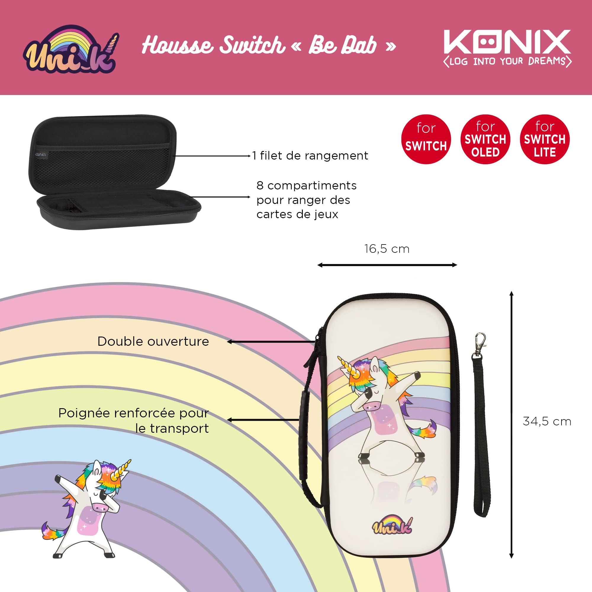 Konix My Hero Academia Funda de protección y Transporte para Nintendo Switch, Switch Lite y Switch OLED - 8 Juegos - Diseño My Hero Academia - Negro — view 73