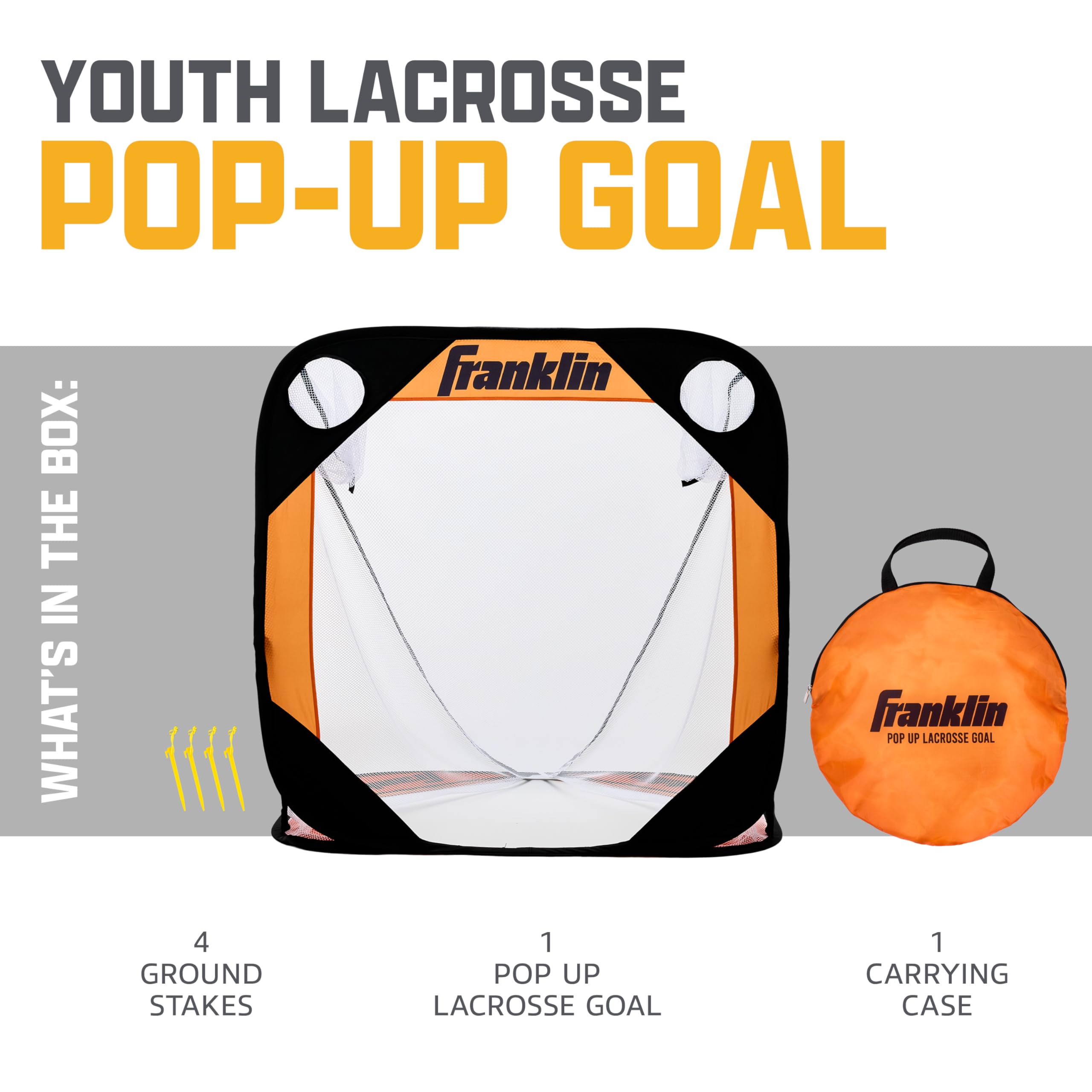 Amazon.com : Franklin Sports Youth Lacrosse Pop-Up Goal – 3'x3