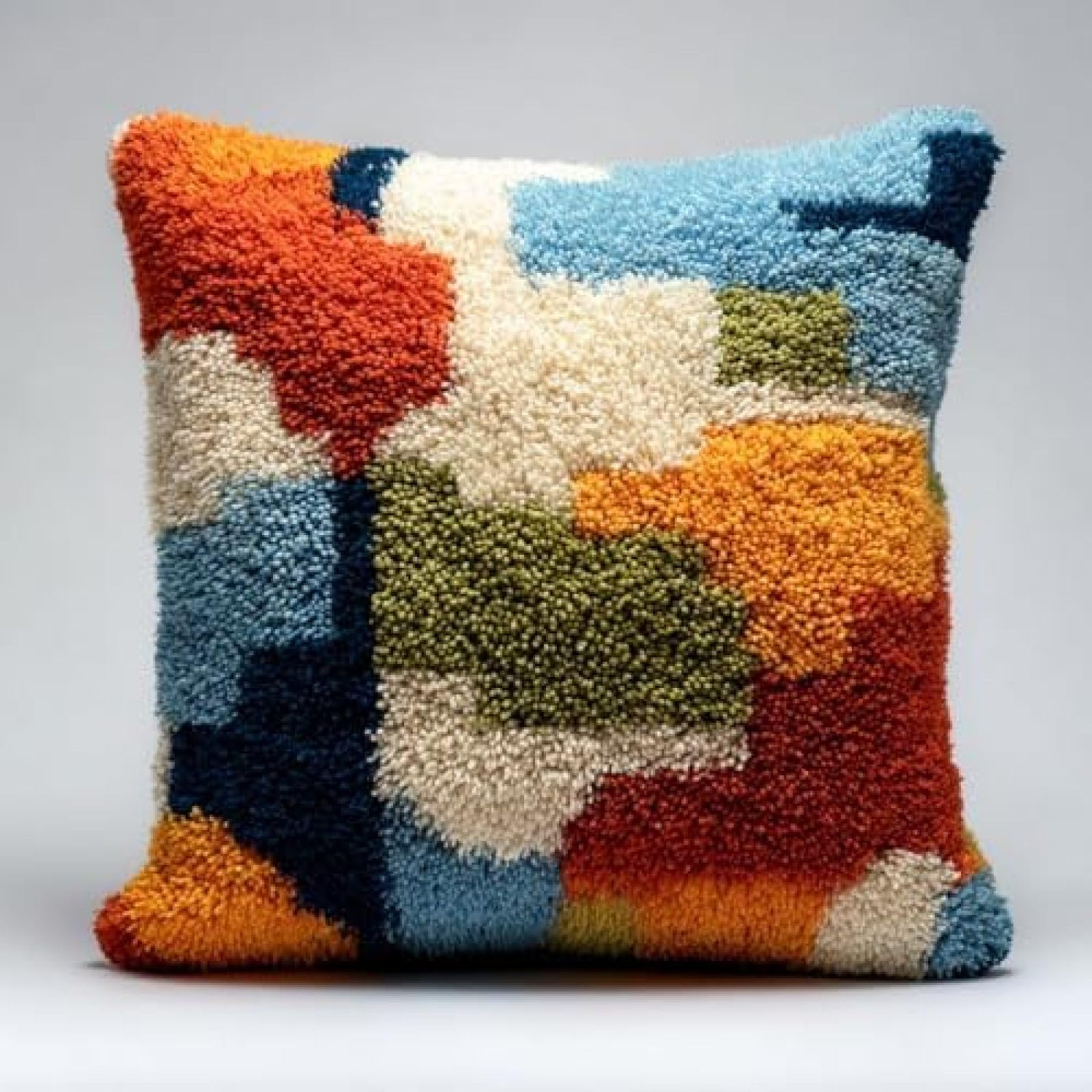 kitphoenix DIY Latch Hook Cushion Kit for Adults,Chesapeake Bay,Pre-Printed Cushion Cover Craft Set with Yarn and Hook,Beginner Crochet Embroidery Kit,43x43 cm Home Décor Gift for Women