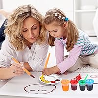 Vista 7 de Vasos de pintura para niños con tapas, recipientes de pintura antiderrames, incluye pinceles de pintura para niños pequeños y bandeja de paleta