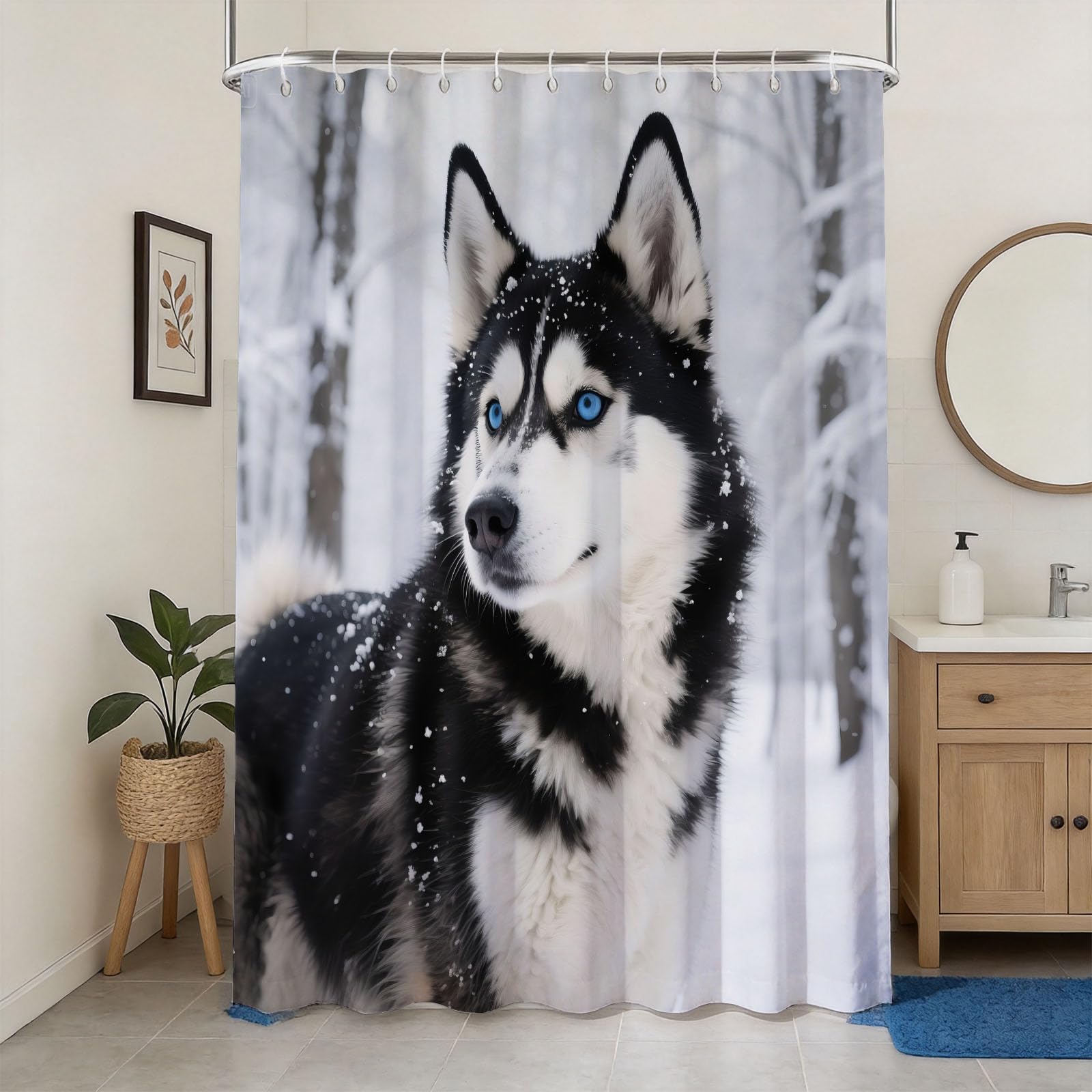 Rideau de douche Husky 180x180 pour une ambiance nature et sauvage