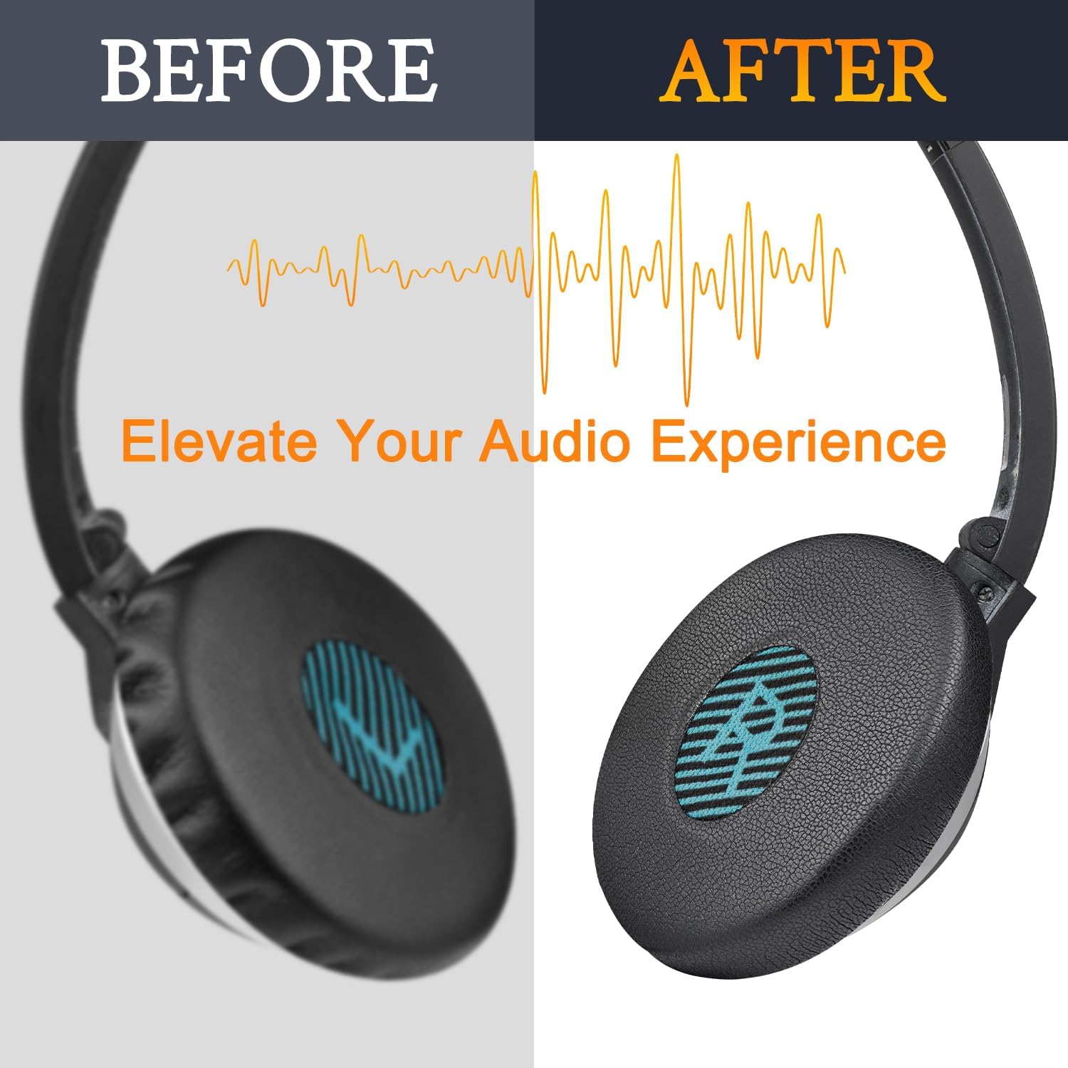 SOULWIT Replacement Ear Pads Cushions for Bose On-Ear 2 (OE2 & OE2i)/ SoundLink/SoundTrue On-Ear Headphones, Earpads with High-Density Noise Isolation Foam - OE2 PL Black - Image 6