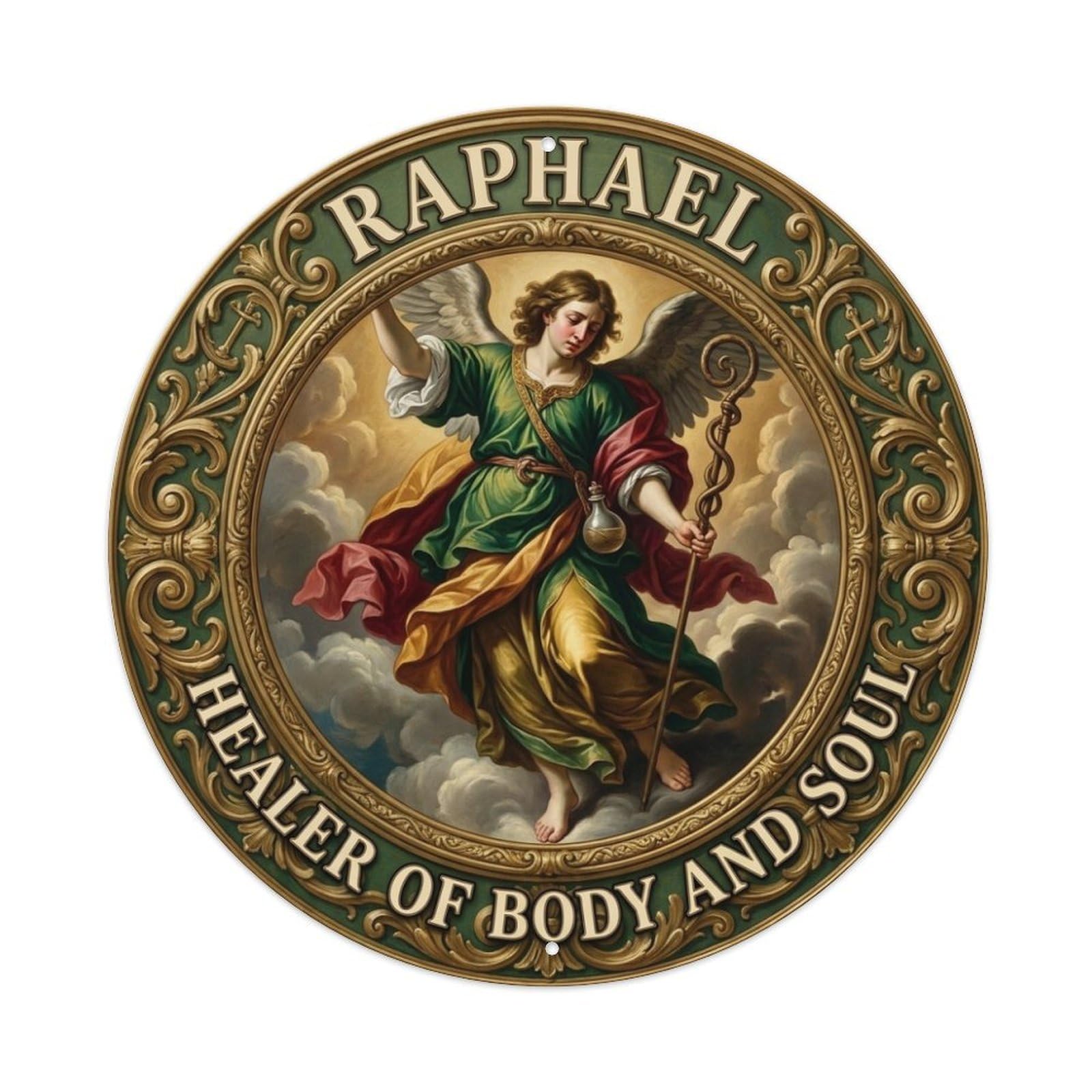 Healing Healer of Body And Soul Archangel Raphael Metal Tin Sign