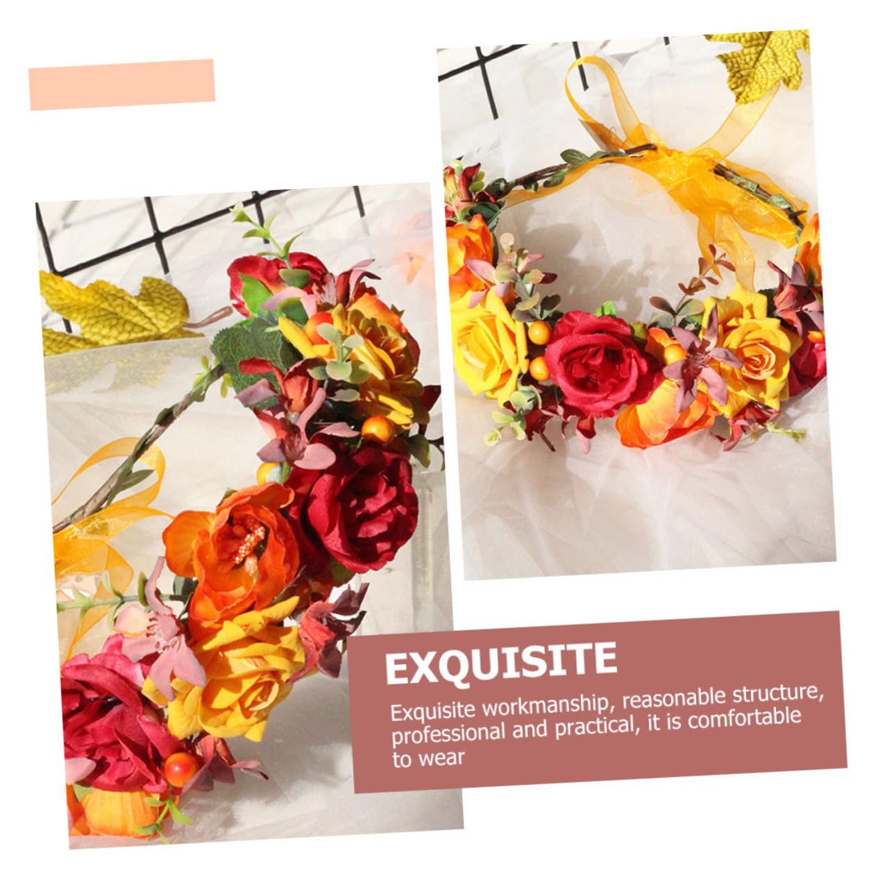 FRCOLOR 5 Pz Per Con Fiore Di Simulazione Per Ghirlanda Di Fiori Rosa Artificiale Copricapo Femminile Cerchietti Di Fiori Di Rose Finte Tessuto Ragazza Sposa