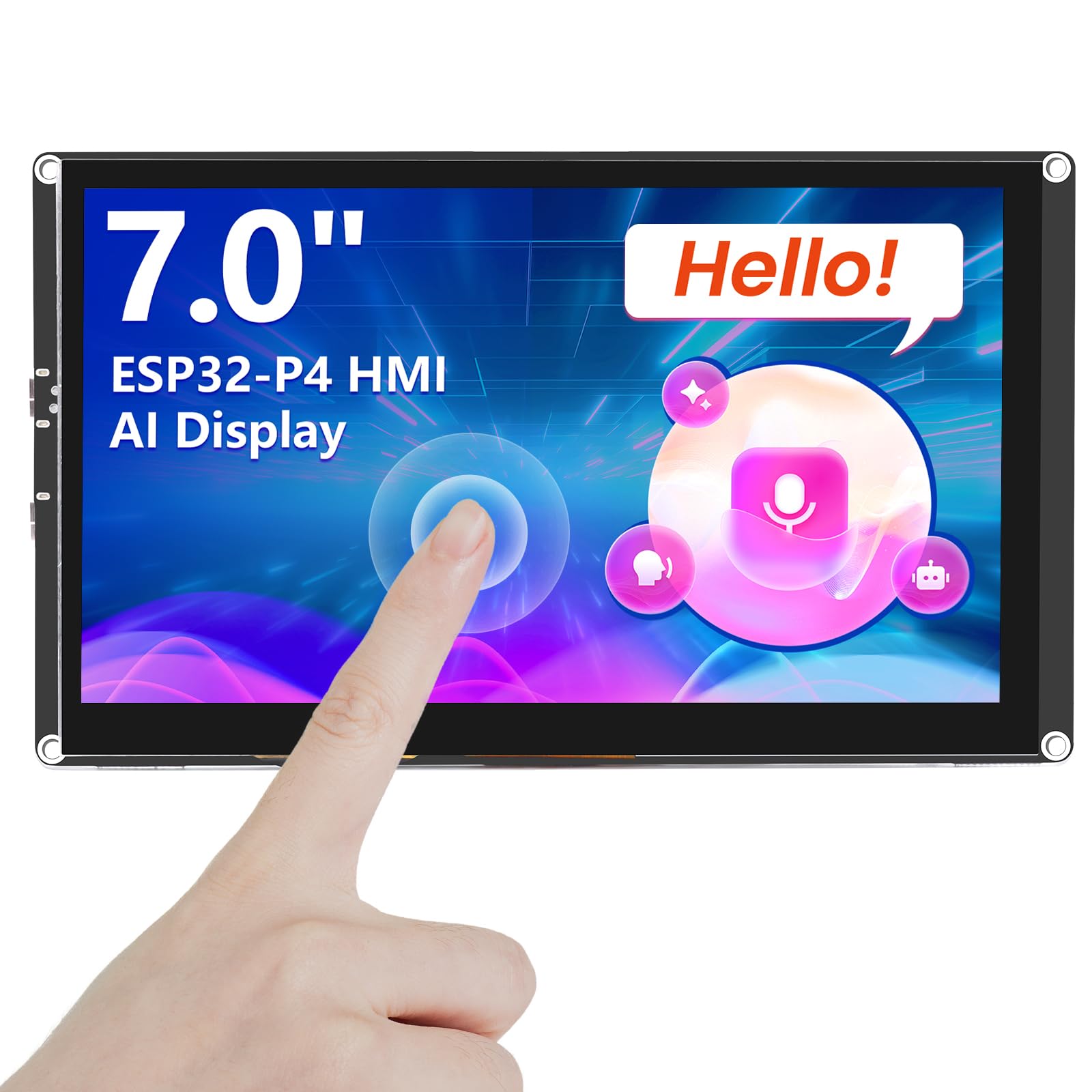 ELECROW ESP32 Display 1024x600, 7 pollici HMI ESP32 IPS Touch Screen, Supporto AI Interazione Speech, Processore Dual-Core ESP32-P4, Fino a 400MHz, Compatibile con Arduino, ESP-IDF, LVGL (senza
