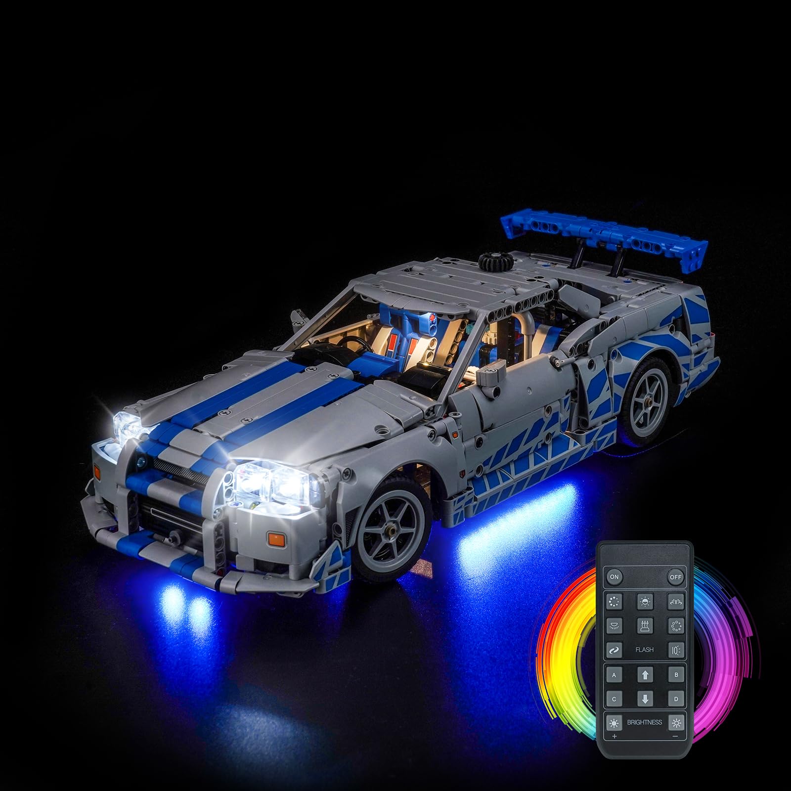 Remote Control Led Light Set Compatible with Lego 42210 2 Fast 2 Furious Nissan Skyline GT-R (R34) Car (No Model)
