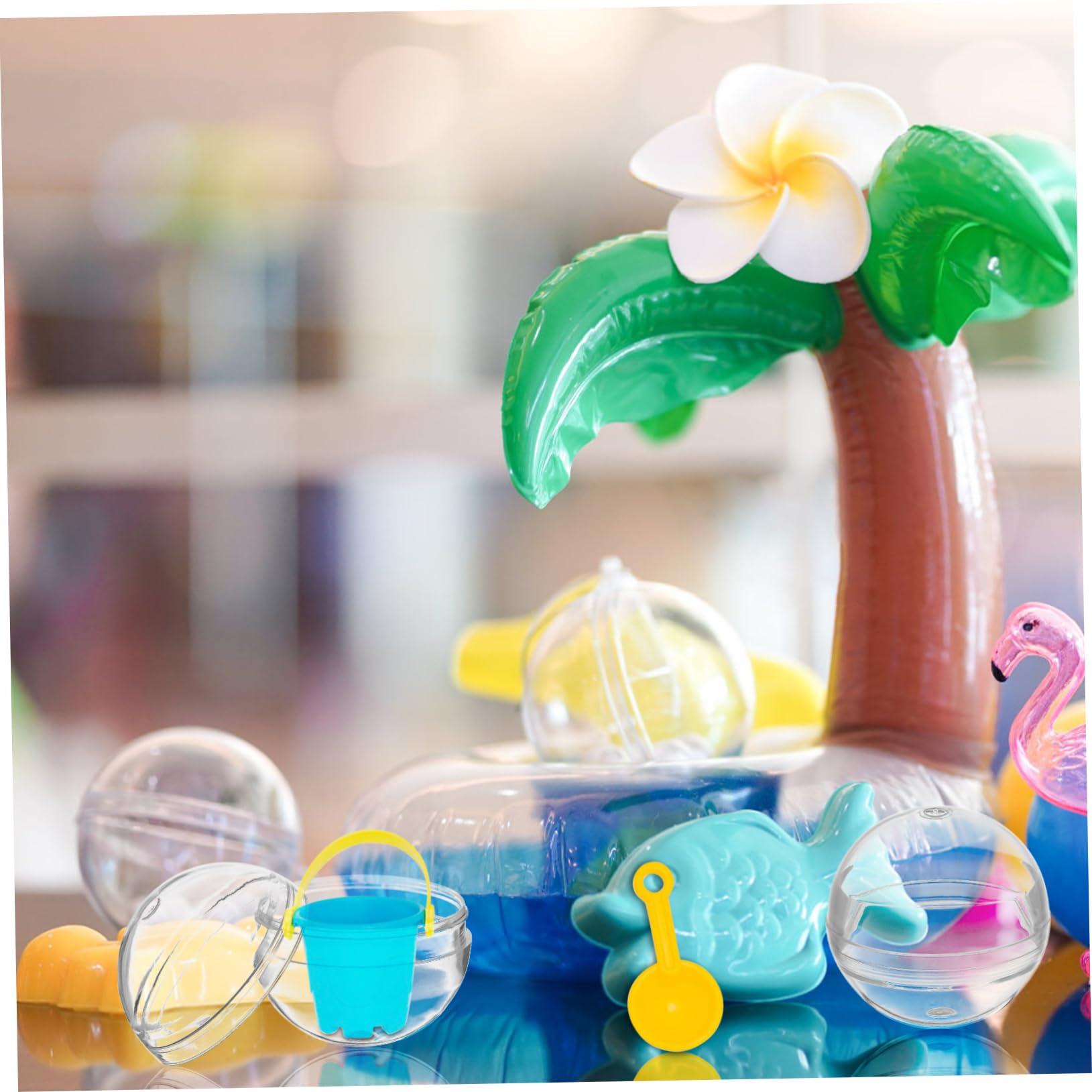 Hohopeti 100pcs Clear Plastic Fillable Transparent Machine for Candy Favors Crafts Beaded Storage