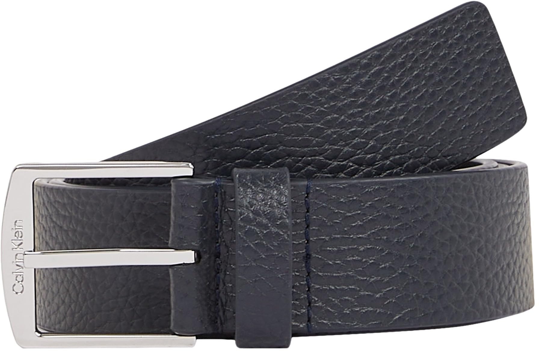 Calvin Klein Men's Casual Square Buckle Belt, Blue (Ck Navy Pebble), 47,2 inches
