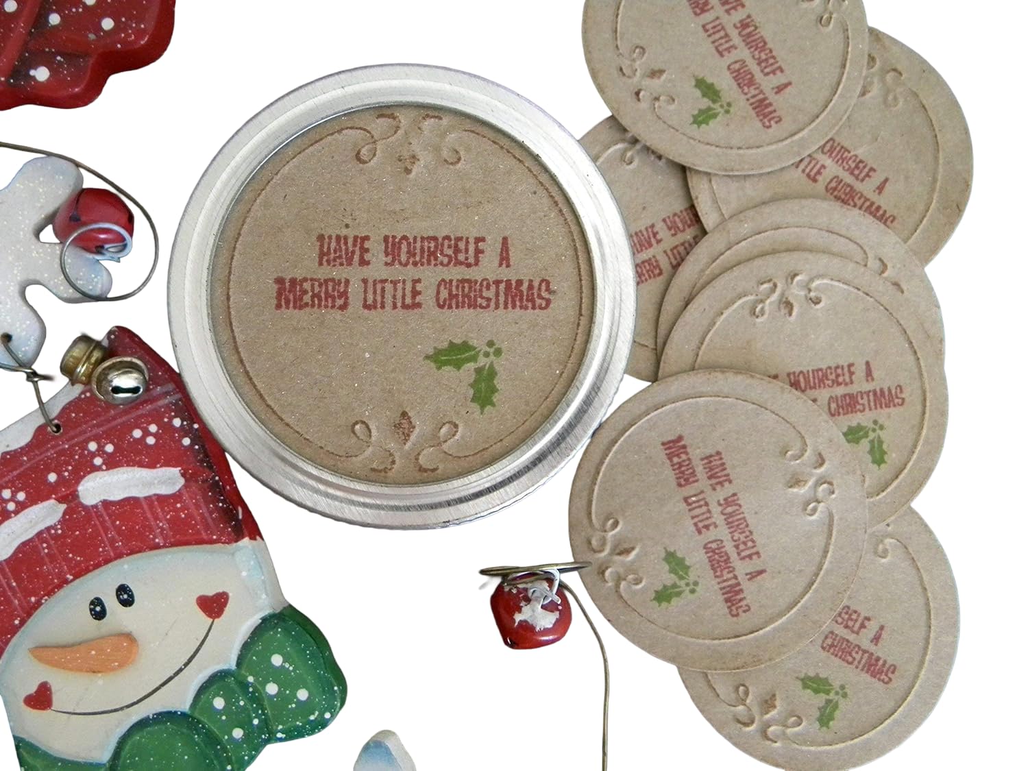 Mason Jar Canning Labels Have Yourself Merry Christmas Holiday Inserts Topper Tags