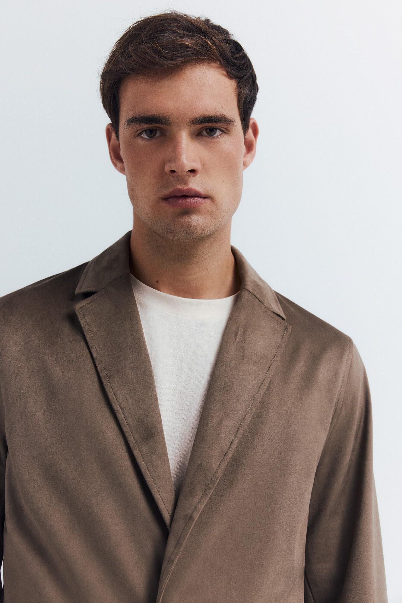 SPRINGFIELD Blazer Suede Double-Breasted and Regular Fit. 92% Polyester Blazer De Ante Hombre