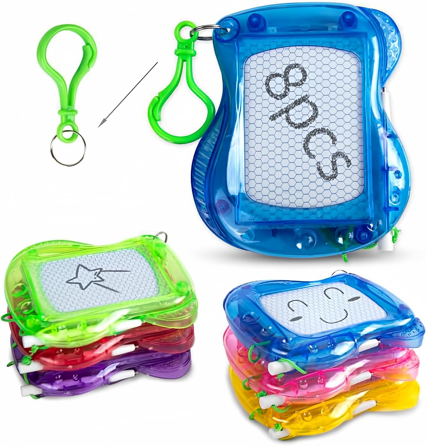 Tinlade 100 Pcs Mini Magnetic Drawing Boards - Kids Doodle Board Keychain Sketch Pads