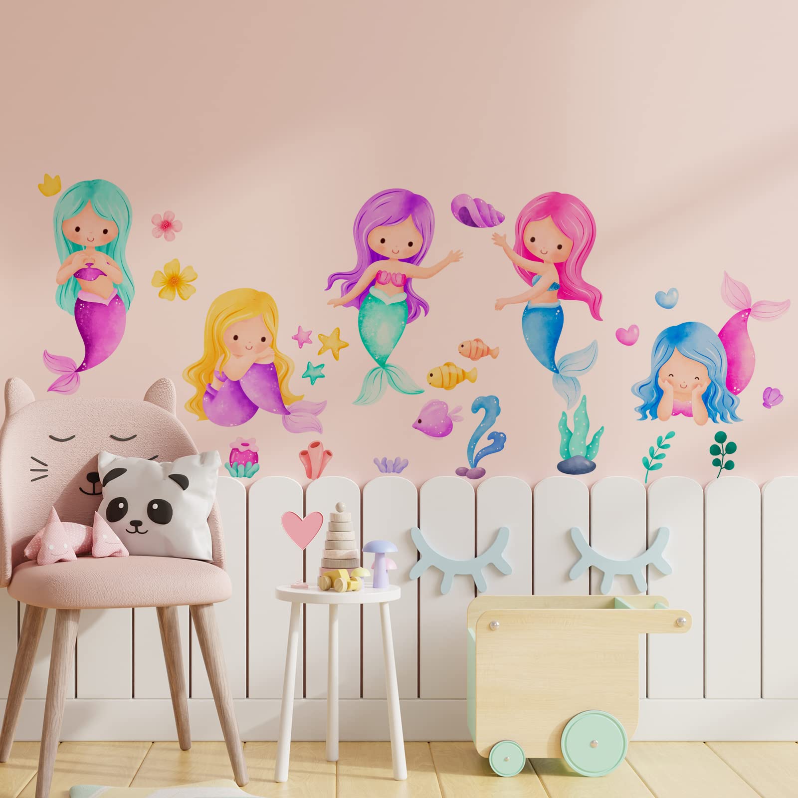 Calcomanía De Pared Personalizada Con Nombre De Sirena Para Habitación De  Niñas, Calcomanía Artística De Cola, image size:1600x1600