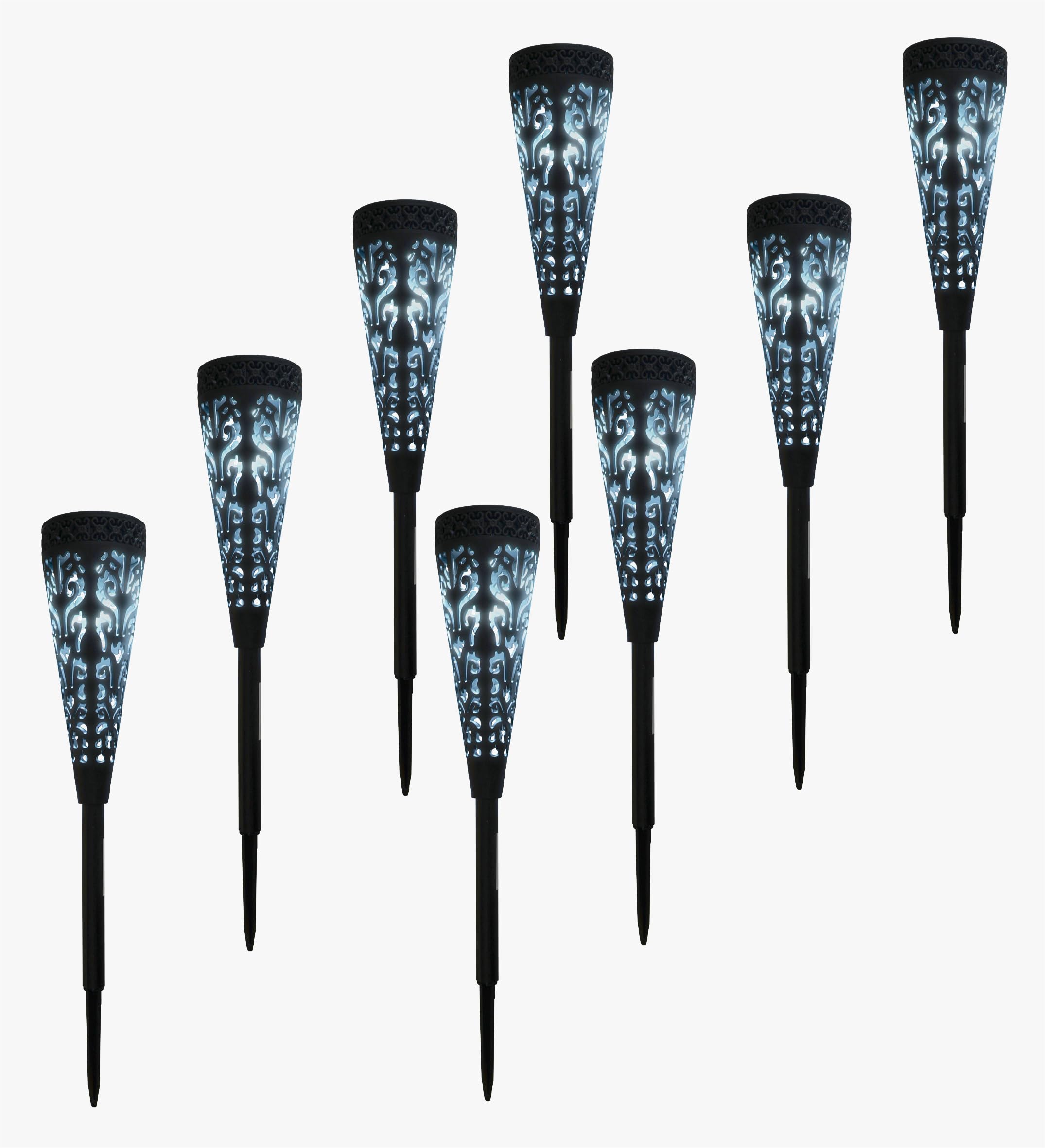 Bestfor Buying LED Solar Powered Cone Shaped Garden Waterproof Stake Light for Outdoor Dacor for Use in Gardens, Lawns, Drives 8 Pack