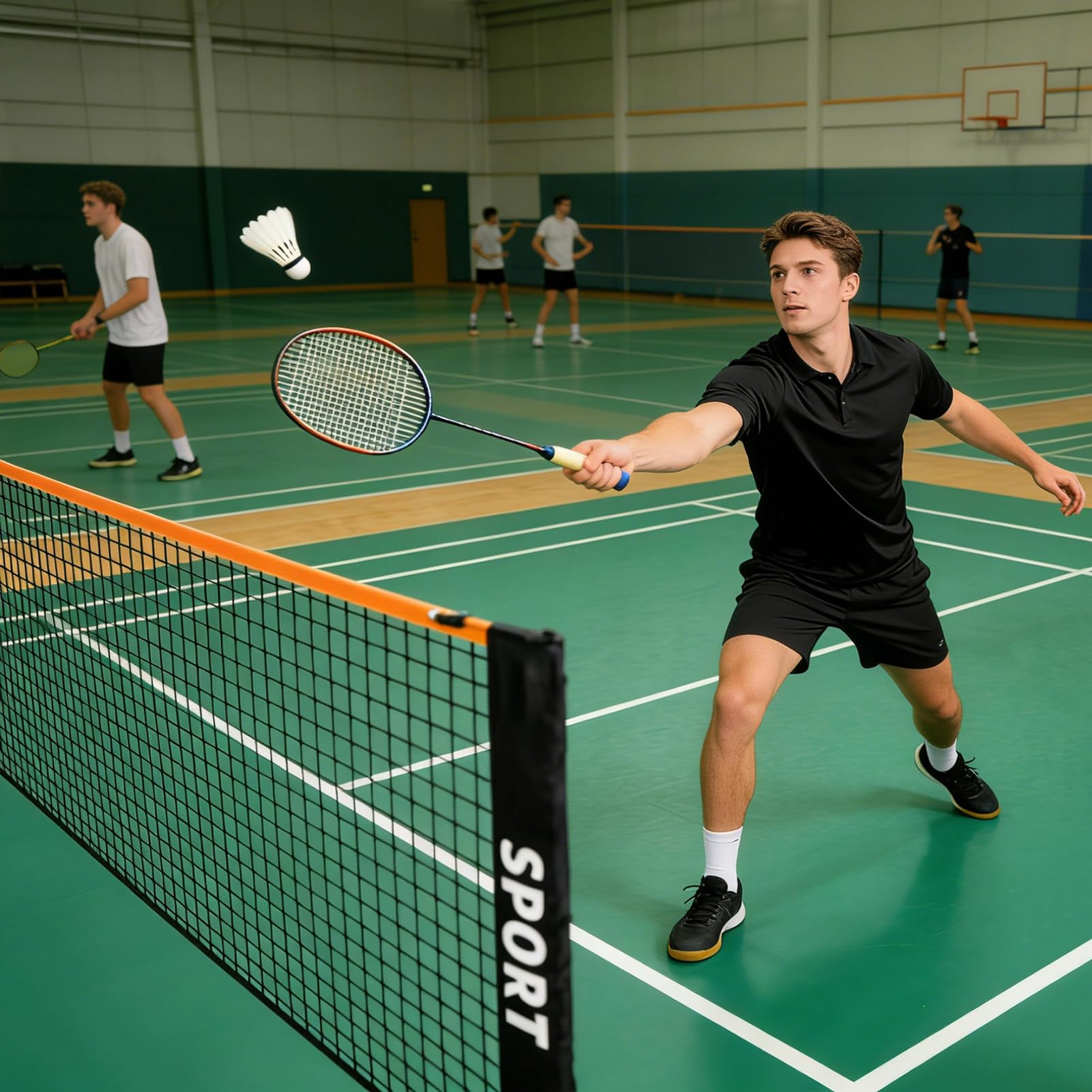 Rete da Badminton per Giardino,pieghevole, altezza regolabile, resistente alle intemperie | Rete da pallavolo per giardino - per Adulti e Bambini Sport Spiaggia Piscina Corte Prato Allenamento