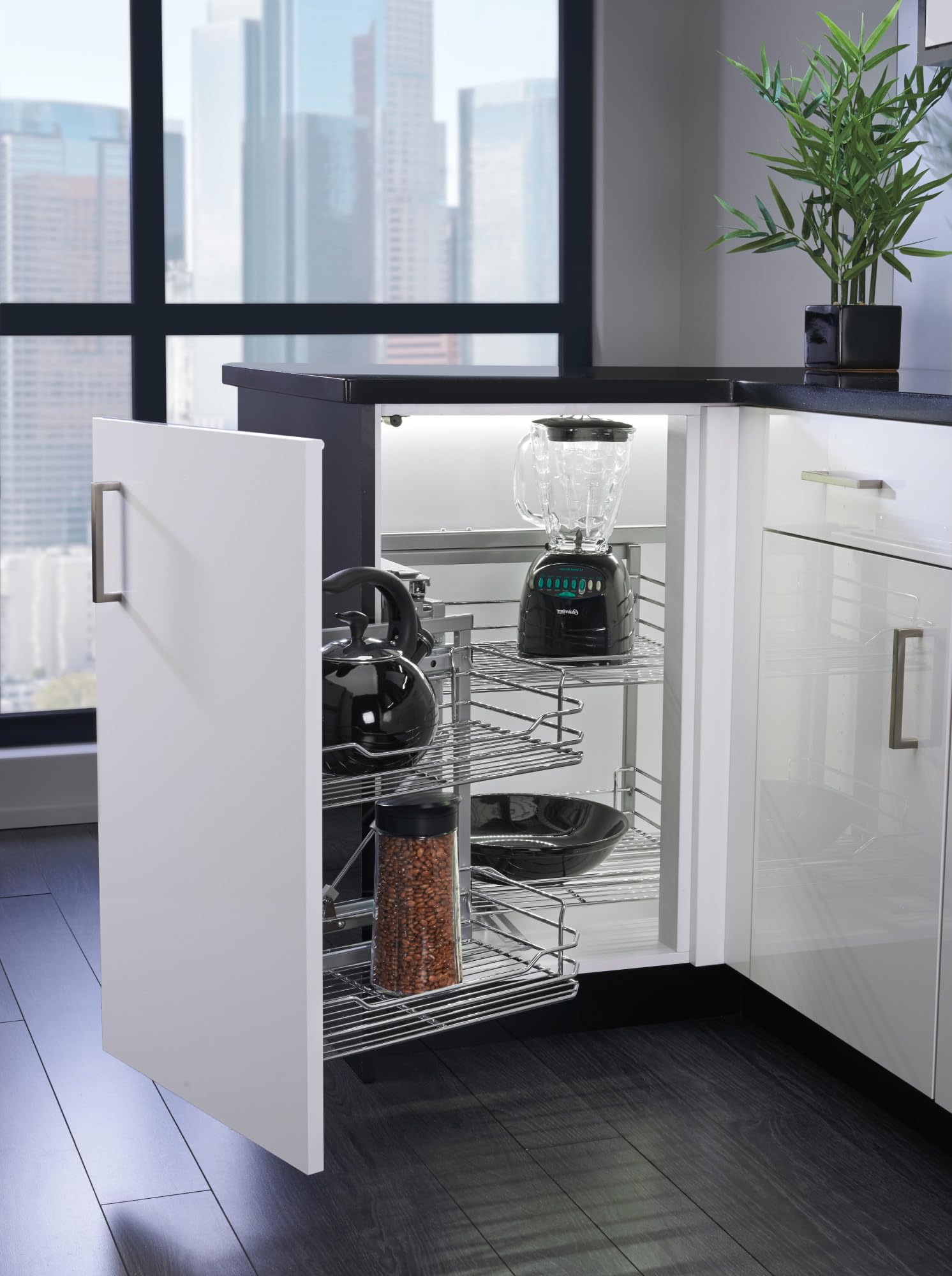 Rev-A-Shelf Sliding 4-shelf Wire Blind Corner Cabinet Organizer