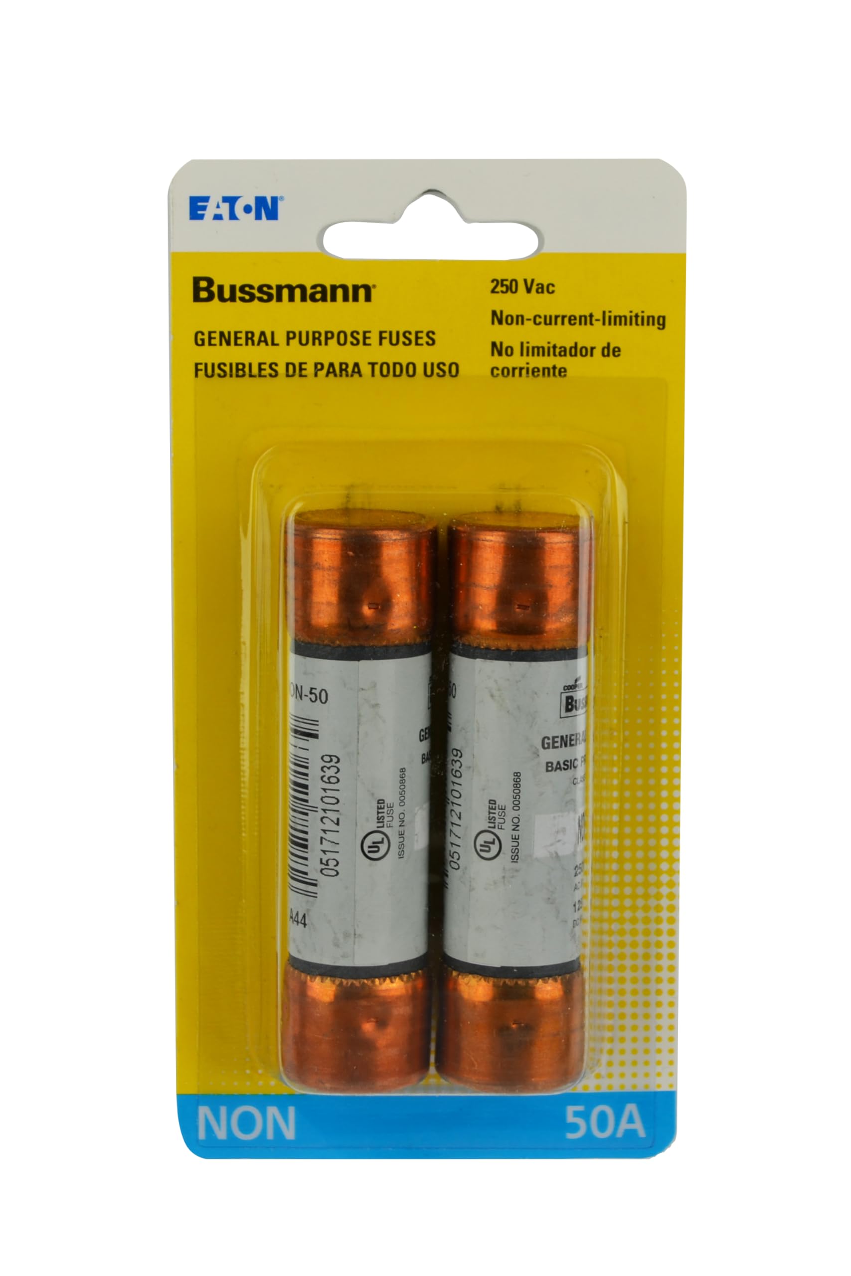 Fusible cartouche Non-50 Bussmann 50 Amp 250V Class K5 pour rechange tableau electrique