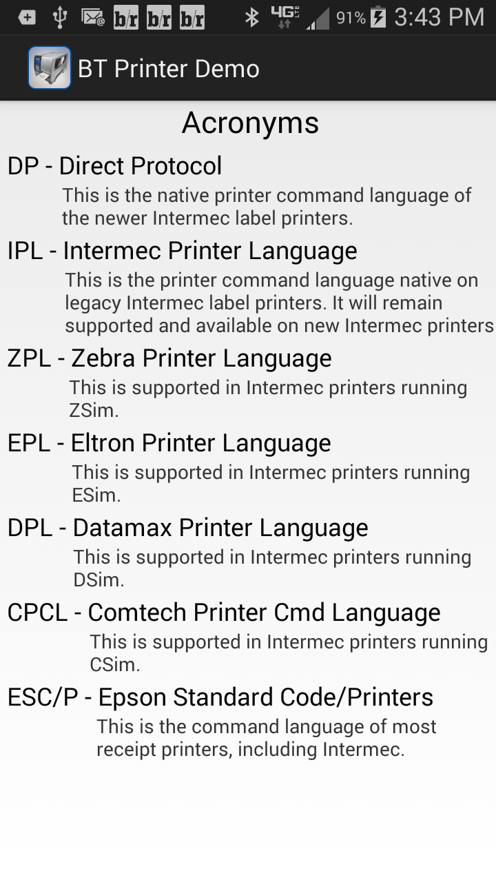 Intermec Printer Demo - App on Amazon Appstore