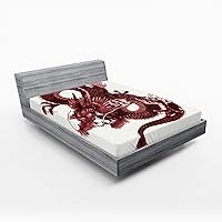 Vista 242 de Ambesonne - Sábana bajera ajustable multicolor, en colores y tres tamaños Azul y gris