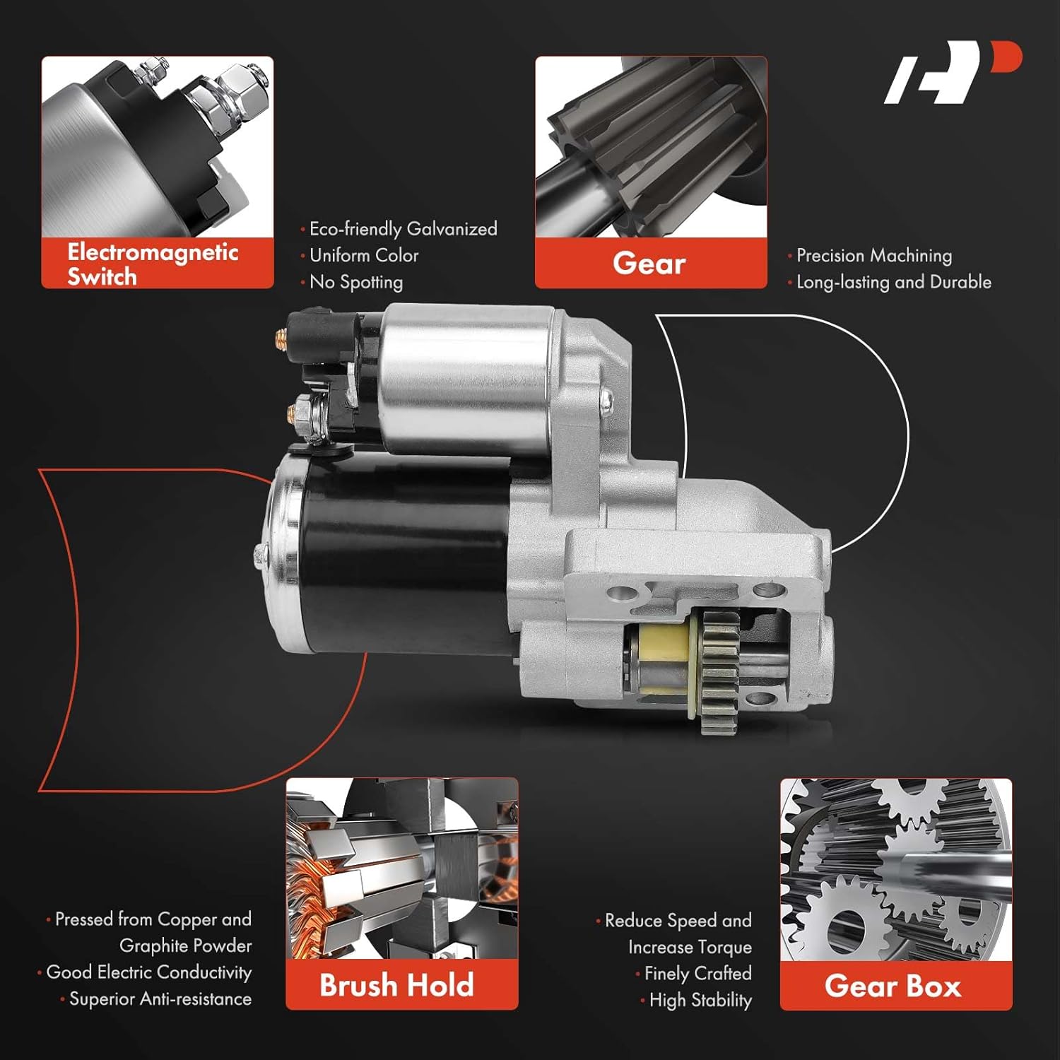 A-Premium Starter Motor Compatible with Chevrolet Impala 2006-2009, Monte Carlo 2006-2007 & Buick Lacrosse Allure 2008-2009 & Pontiac Grand Prix 2005-2008, 5.3L, 12V 1.6KW 22-Teeth Clockwise
