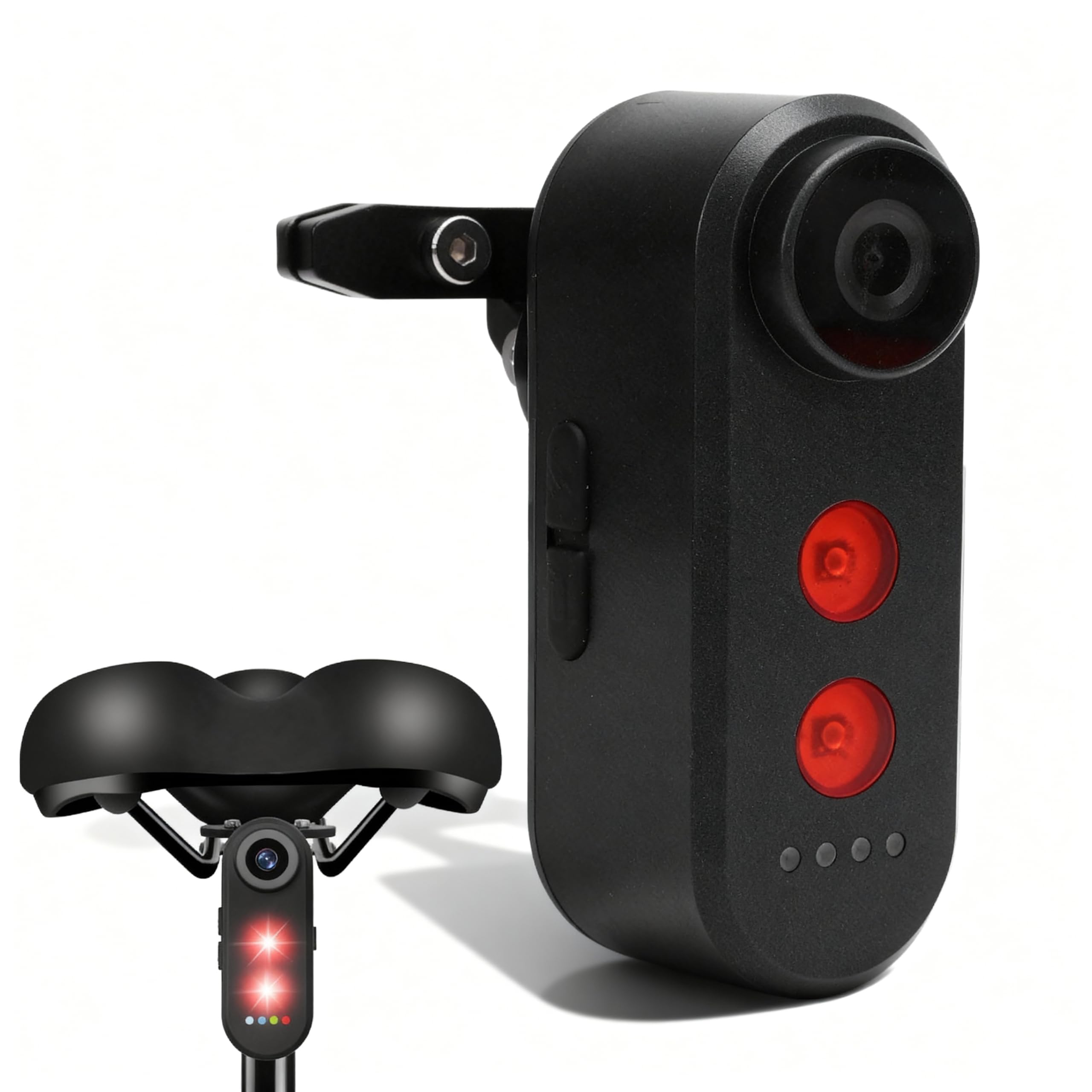 SENECESLI Cámara de Vista Trasera de Bicicleta con Luz Trasera, Grabadora de Video de Ciclismo de 1080p con Batería Recargable de 5000 MAh para la Carretera de Montaña, E Bike E (64G)