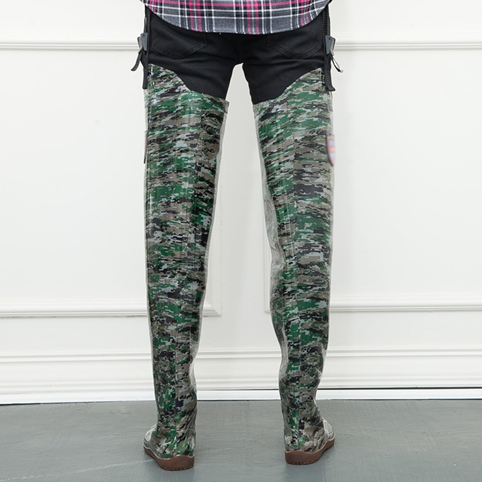 Stivali A Coscia Trampoliere in PVC, stivali leggeri da trampoliere per esterni, scarponi da pesca con stivali con fibbia per uomo e donna(Size:41 EU)