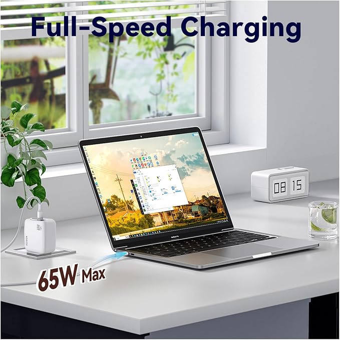Cargador USB C 65W Retráctil Plegable 3 en 1 GaN para Viaje miniatura 3