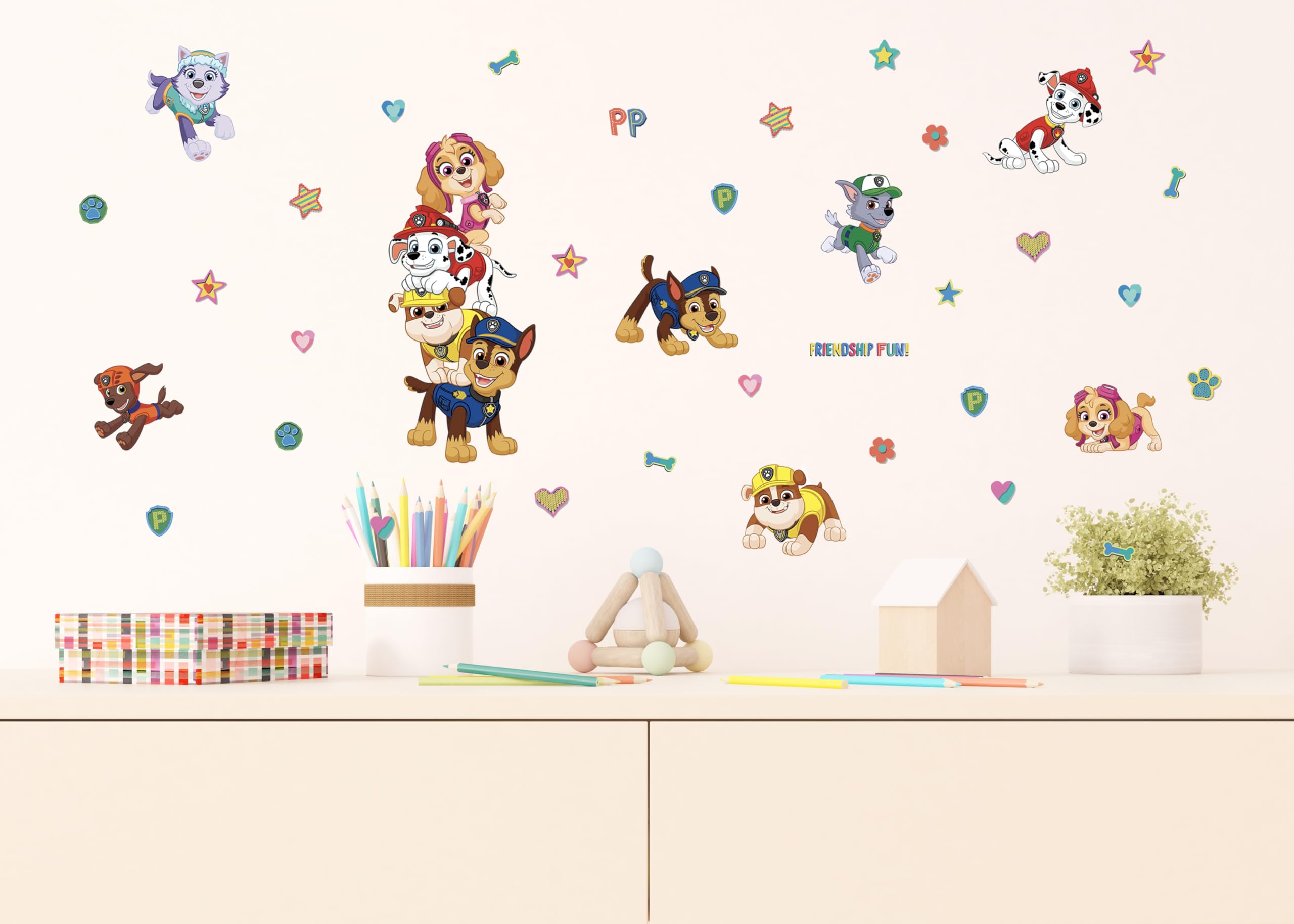 Paw Patrol Adesivi da Parete per Bambini, Adesivi Autoadesivi per Ragazzi e Ragazze, Decorazione da Parete di AG Design | 30 x 30 cm | ADKS 3842