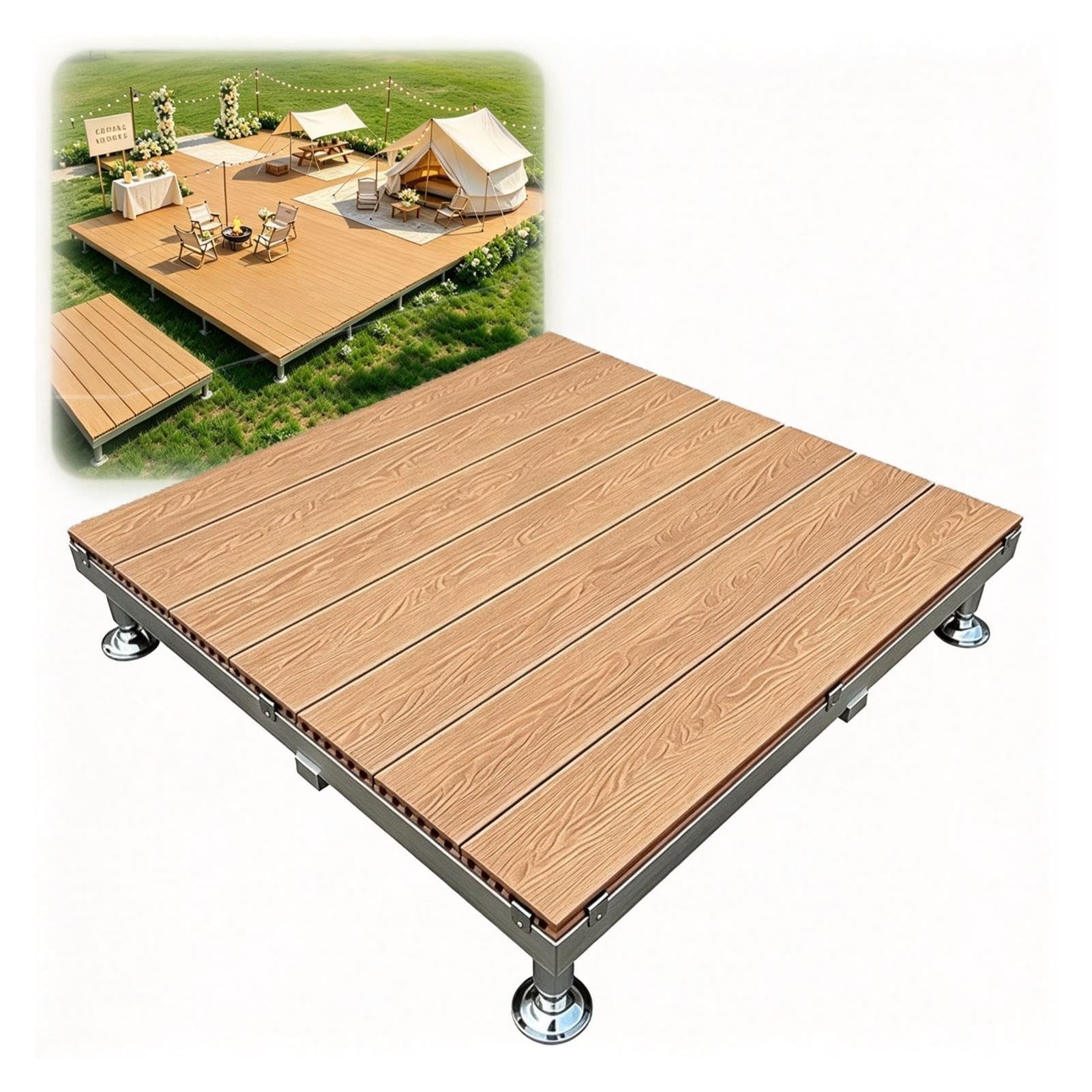 Kit Piattaforma Terrazzo Prefabbricata, Pavimento Modulare WPC Rialzato
