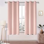 DWCN Blackout Rideaux pour chambre - Chambre obscurcissante Grommet Thermal Insulated Light Blocking pour salle de bain Salon fenêtre, 42 x 63 Longueur de pouce, ensemble de 2 Panneaux épais, Pink Blush