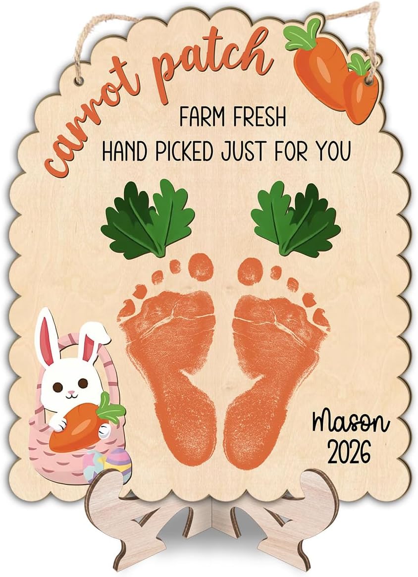 DIY Baby's First Easter Chicken Egg Handprint Sign, First Easter Gifts for Babies Toddler, Babies Art Crafts, Handprints Keepsake Project, Baby Milestone Announcement Props, Chick Egg Shape Plaque