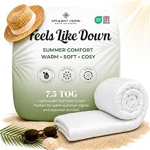 Double Duvet 7.5 Tog Lightweight Summer Striped Duvet - Breathable Anti-Allergy Hypoallergenic Hollowfibre Quilt, OEKO-TEX Certified, Made in UK, Machine Washable, 200 x 200 cm