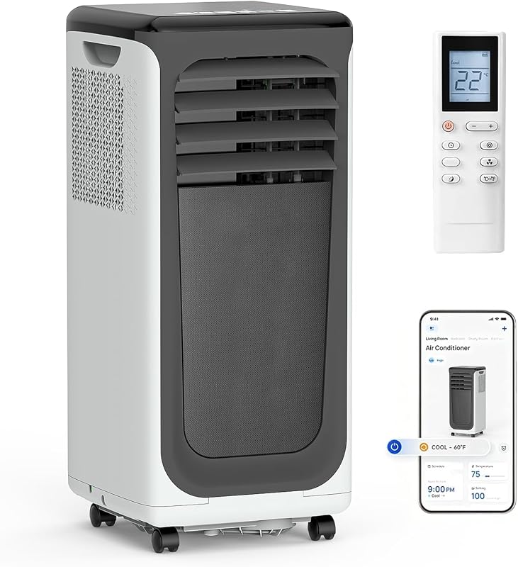 Aire acondicionado portátil de 16000 BTU, unidad de aire acondicionado 3 en 1 con enfriamiento/deshumidificación/ventilador, aire acondicionado silencioso para dormitorio con control remoto y WiFi, enfría hasta 750 pies cuadrados, alternativa de aire acondicionado portátil para ventana fácil de enrollar